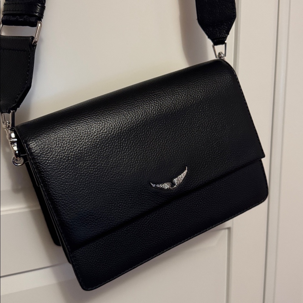 Zadig & Voltaire Lolita Wings Black Leather Shoulder Crossbody Bag - Picture 4 of 10